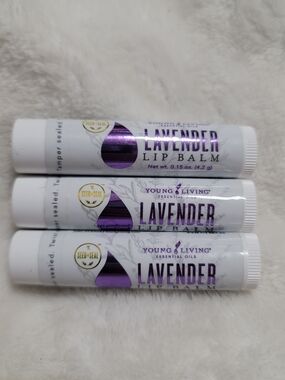 Young Living Essential Oils Lip Balm Lavender NEW Lot Bundle Of 3 Sealed